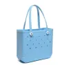 Summer Extra Large Boggs Beach Bag EVA Beach Basket Women Picnic Tote Bag Holes Waterproof Handbag Pouch Shopping Shoulder Bag