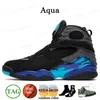 Com box salto homem 8 8s Mens Chrome Basketball Shoes Playoffs Aqua preto Cool cinza Troféu de vôo Black Gunsmoke