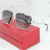 Occhiali da sole tagliati con diamanti uomini senza bordo carter designer di lusso occhiali da sole sfumature per donne di tendenza vintage prodotto gafas de sol 0268