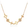 Pendant Necklaces Gold/Silver Color Flowers Square Necklace Party Birthday Jewlry