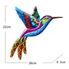 Dekoracyjne figurki 1pcs kutego żelaza hummingbird sztuka ścienna rzeźba na zewnątrz wiszący ogród wiszący ornament do domu dom