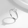 Modian D Color Lab Diamond VVS 1Ct Ring for Women 925 Sterling Silver Croون