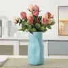 Vases Vilead Blue Ceramic Vase Porcelain Flower Container Pampas Grass Tabletop Interior Living Room Bedroom Office Home Decoration