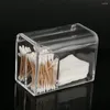 Opbergdozen Acrylbox Stijlvolle katoenen wattenstaafje Organisator Sieradenoplossing Transparant 3-grid voor Q-TIPS