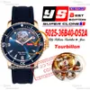 Fifty Fathoms Real Tourbillon 8 Jours Automatic Mens Watch YSF 5025-36B40-O52A Rose Gold Dial Sail-Canvas Strap Super Edition Reloj Hombre Montre PureTime