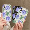 Cell Phone Cases Curly Wave Edge Cream Heart Flowers Phone Case For phone 11 Case phone 15 14 13 12 Pro Max XS X XR 7 8 Plus SE Silicone Cover