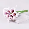 Lily Flowers Fake White Calla 20 stcs Wedding Bouquet Artificial Real Touch Latex Home Birthday Party Decoration 240127