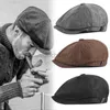 527S Berets Vintage Men Beret Newsboy Hats Classic Western Newsboy Caps Cotton Blend Beret Hat Flat Brim Regulowal Men Men Spring Beret Cap D24418