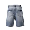 Jasnoniebieskie dżinsowe spodenki Umyj High Street Raped Jorts Summer Jean Shorts Street Wear Worbgy Jorts 240417