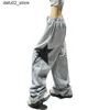 Men's Pants Womens pants fashion high waisted hip-hop Trousers womens loose jogging sports pants casual pants wide leg Trousers street clothing new Q240417