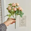 Dekorativa blommor 10 huvuden Artificiell blommor Silk Rose White Peony Bouquet Fake For Wedding Table Party Vase Home Decor