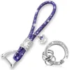 Keychains Lanyards Crystal Car Keychain For Women Key Chain Accessories With Rhinestones Keyring Short Rope Christmas Gifts Jewelry Accessories New d240417