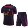 Fotbollströjor Paris Mbappe Football Short Sleeved Training Jersey Set for Adult and Childrens Summer Pre Match Sports Training