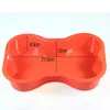 Non-stick Silicone Mold Dog Bone Shape Cake Pan For Puppy Dog Birthday DIY Baking Tool Red Color