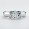 IOGOU 2CT Diamond Solitiare Prągi zaręczynowe dla kobiet 100% 925 Srebrna srebrna ślubna obrączka Bezel 8mm 240417
