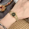 Armbandsur vintage stil kvinnor kvarts titta på liten rundhet urtavla klockor damer lyxiga armbandsur klassisk enkel modeguldklocka