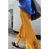 Miyake Pleated Fringe Half Skirt Fashion Versatile High Waist Casual Loose Elastic Large Womens Long Dress Style 240412