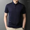 Мужские Polos 2024 Лето жаккардовые рубашки роскошные шелковые шелк шелк с короткими рукавами мужские футболки просто
