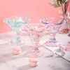 Wine Glasses Luxury Retro Cocktail Glass Goblet Colorful Petal Shape Ice Cream Dessert Cup Fruit Salad Bowl Smoothie Shake Buffet Drinkware