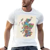メンズポロススコットランドタイポグラフィテキストマップTシャツの男の子のためのヘビー級のヘビー級