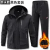 Herensporen hardshell pak winterkleding met wol verdikte koude wind waterdicht en warme fietsen herfststijl herenkleding