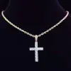 Pendant Necklaces Men Women Hip Hop Cross Necklace With 4mm Zircon Tennis Chain Iced Out Bling HipHop Jewelry Fashion Gift