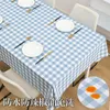 Table Cloth A83straight Edge Grid Tablecloth Fabric Waterproof Anti-scald And Anti-oil Wash-free PVC Nordic Internet Celebrity