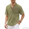 T-shirts masculins T-shirt à manches à manches courtes Coton et lin T-shirt pour hommes décontractés.