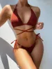 Dames badmode sexy wrap rond strappy string dames bikini vrouwelijk zwempak tweedelen set micro string bather badpak zwemmen