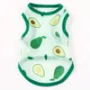 Cat Costumes 1pc Adorable Uv Protection Vest Lightweight Breathable Cute Avocado Pattern Dog Fashion Cooling Summer Thin Pet Clothes