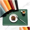 Mats & Pads Faux Pu Leather Placemats Waterproof Heat Resistant Durable Table Stain For Kitchen Dining Drop Delivery Home Garden Kitch Dhurw