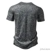 T-shirts masculins Nouveaux hommes d'été Formation à manches courtes T-shirt décontracté Henry Necy Solide T-shirts Dry T-shirts Basic Gym Running Fitness Top Tees