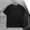 Fashion Summer Tees Mens Tshirts Off Shoulder Loose Short Sleeved Crew Neck T-shirt Pasting Cloth Letter Printing Couple Tops Hip Hop Tshirt