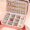 Accessories Packaging Organizers DoubleLayer Portable Jewelry Box Organizer Display Travel Necklace Earrings Ring Case Boxes Leather Storage Z Y240423 OBFE