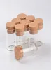 10 ml kleine testbuis met kurkstopglaskruidflessen container Jars 2440 mm DIY Craft transparante rechte glazen fles HHA16878945