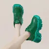 Zapatos casuales Krasovki 6cm Tacón de cuero genuino sintético Mujeres transpirables zapatillas de zapatillas de moda cómodas Pombas de cuña