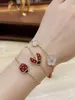 Brand charm Van High Version Seven Star Ladybug Bracelet Female Plum Blossom Necklace Beetle Collar Chain