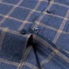 Chemise à plaid pour hommes en coton pur à manches longues régulières mecs de loi surdimensive décontractée