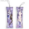 キーチェーンランヤード4x12cmcuteペンダントkeqing dakimakura mini anime genshinインパクトキーチェーン両面プリントバッグオーナメントスモールピローキーチェーンy240417