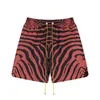 Marque de mode américaine Rhude Zebra Broidered Letter Imprimez des hommes d'été et des shorts polyvalents occasionnels en vrac