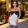 Casual Dresses Elegant Female Clothing Bodycone Dress Big Bow Hollowed For Women Spring Summer Sexy Off-the-shoulder Mini Vestidos