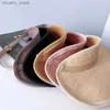 Visors 202403-2508363 Chic Japan Dropshipping Summer Ręcznie wykonana naturalna trawa skarbowa bez sportu Słoneczne Czapkę Kobiety Wyprzebicie Hat Y240417