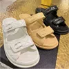 Designer Luxury Channel Sandalen Fashion Crystal Kalf Leer Casual schoenen Gequilt Platform Summer Comfortabele mannen Women Slippers Hoogwaardige slippers