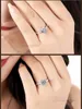 プロモーション！！ Galaxy 925 Sterling Silver Ring Luxury 4 cz Diamond Crystal Wedding Rings for Women size US 5 6 7 8 9 10 11 12 240417