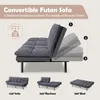 Konvertibel futonbäddsoffa, grått tygminnesskum Loveat, liten Euro Lounger soffa för kompakta bostadsområden, lägenhet, sovsal, studio, rum, hemmakontor/kudde