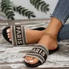 Slippers Fashionable Classic Simple Sandals Womens New 2024 Slide Fabric Cover Letter Outdoor Leisure Flat Bottom Slide J240416