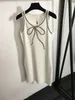 Luxury Beading Tank Dress Woman Summer Designer Sleeveless Mini Dresses Casual Daily Outfit White Black Female Clothing