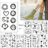 30 vellen tijdelijke tattoo sticker waterdichte body art line roze ster kleine nep tatto vlinder bloem hand tatoo voor vrouwen mannen 240408