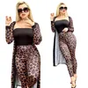 Tvådelt klädkvinnor tryck Cardigan klänningar byxor Set Summer Holiday Boho Pants Two Piece Suits Beach Clothes Long Tunics Sexig Clubwear Blouse Femme