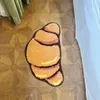 Tapetes de forma de croissant - tapete de pão aconchegante para decoração de casa não deslizamento para viver e banheiros 240417
